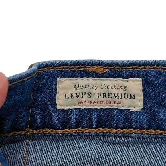 Levi's Premium Jeans Mens Blue Denim WaterLess Straight Leg 33 X 30 Classic - Picture 4 of 9